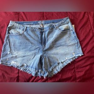 Plus Size denim cut off shorts